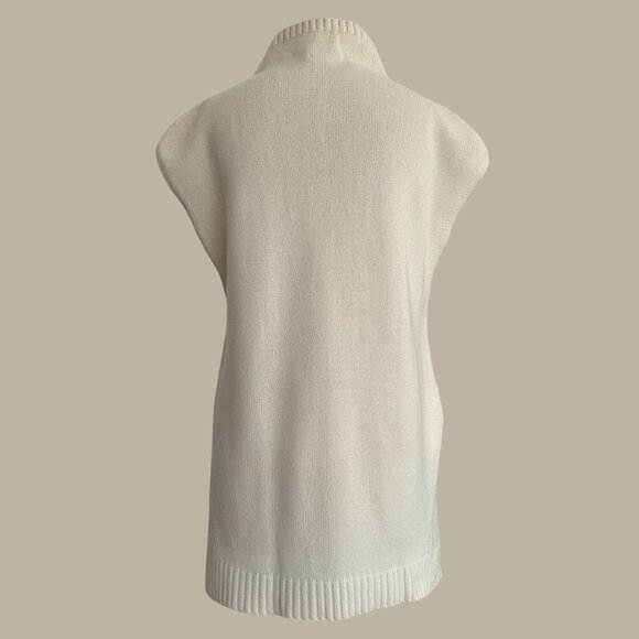 Akris Punto Cashmere Wool Blend Sweater Vest Long L High Neck - Picture 5 of 15